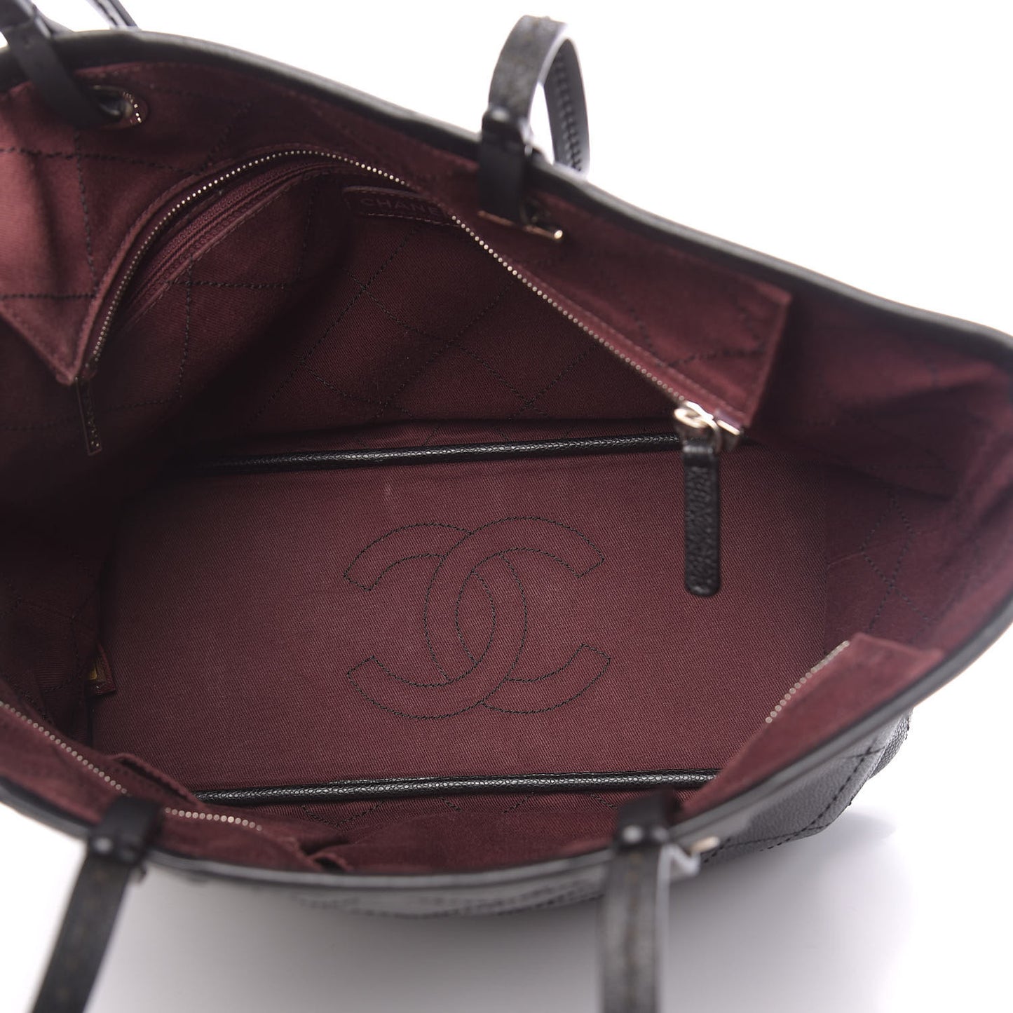 Grained Calfskin Shopping Fever Tote Black