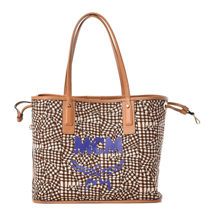 MCM Visetos Medium Liz Reversible Shopper Tote Cognac 3 of 15