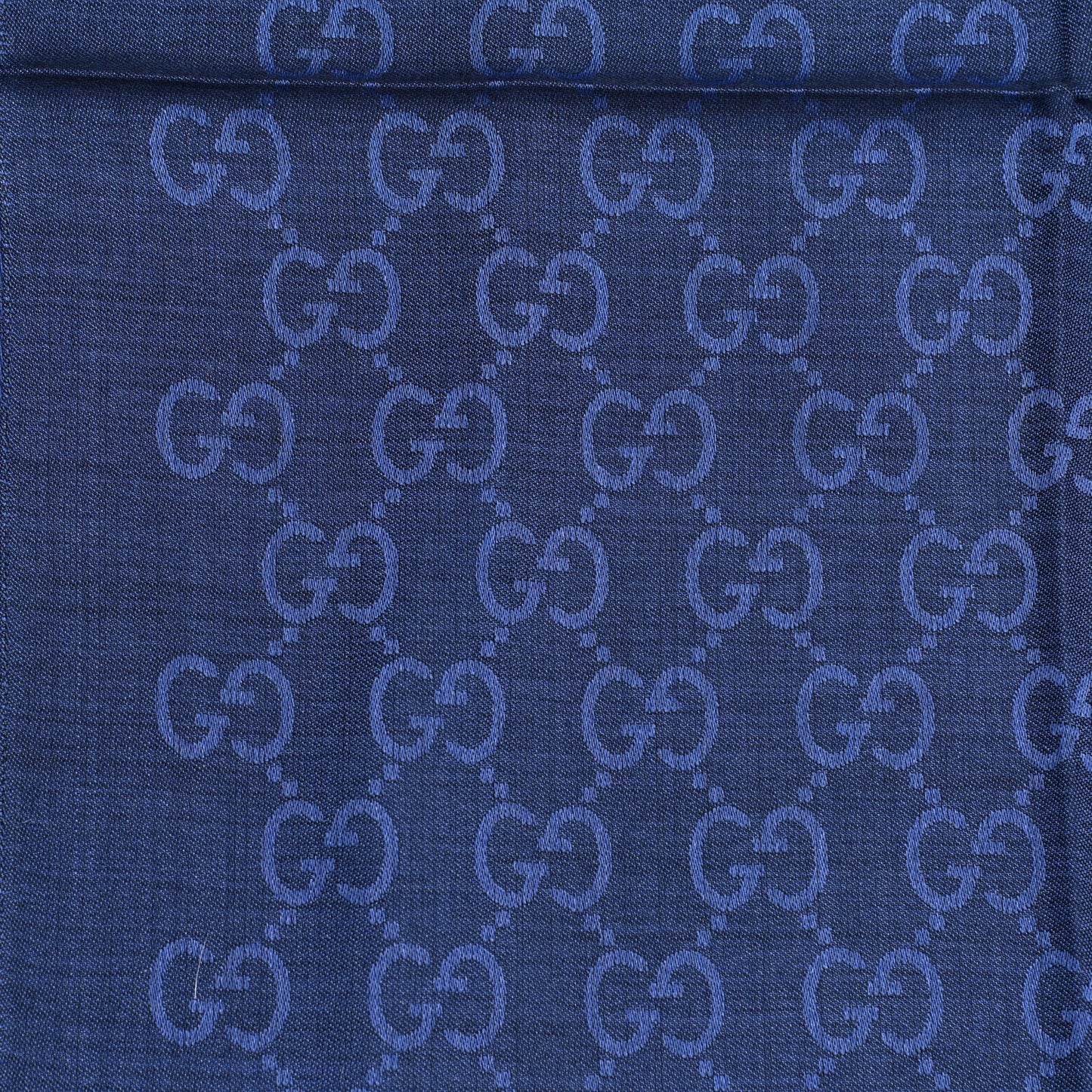 Wool Silk GG Monogram GGNat Scarf Blue