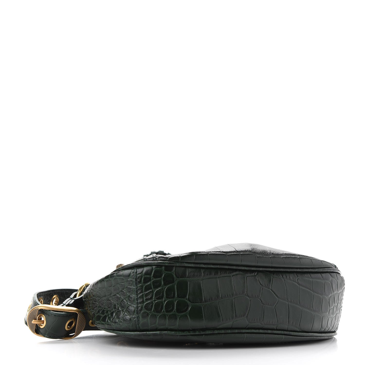 Balenciaga Extra Supple Calfskin Crocodile Embossed Le Cagole Shoulder Bag XS Forest Green 4 of 9