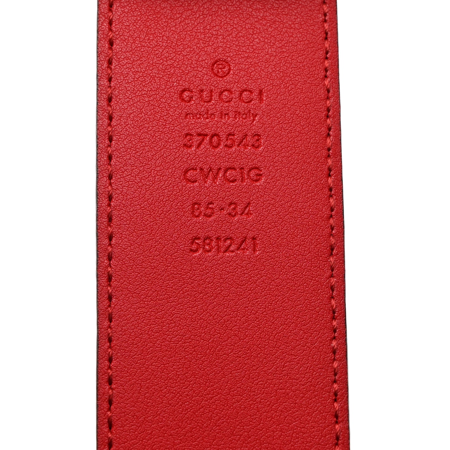 Guccissima Signature Interlocking G 37mm Belt 85 34 Hibiscus Red