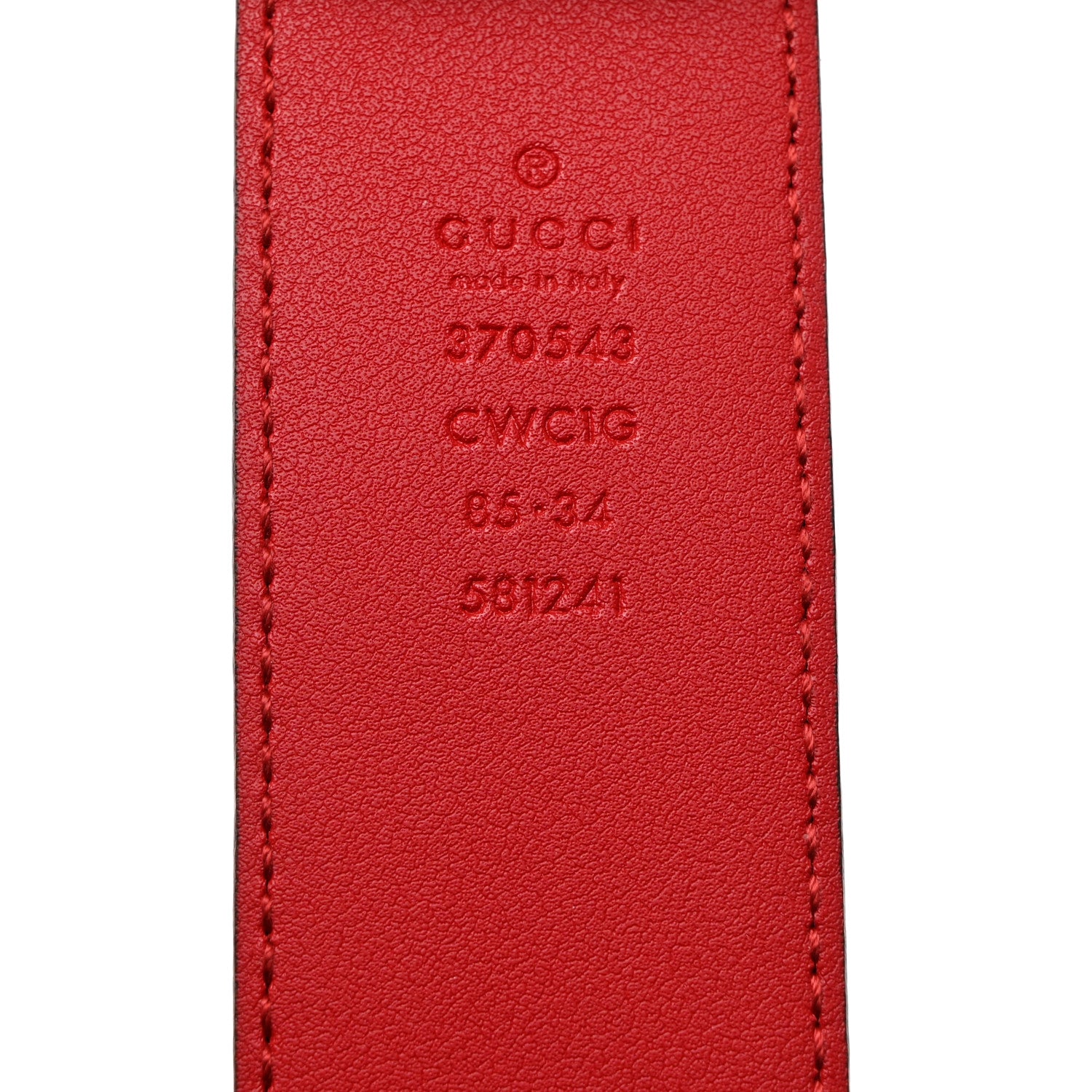 Gucci Guccissima Signature Interlocking G 37mm Belt 85 34 Hibiscus Red 3 of 7