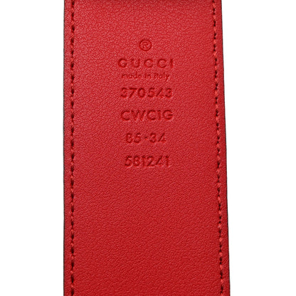 Gucci Guccissima Signature Interlocking G 37mm Belt 85 34 Hibiscus Red 3 of 7