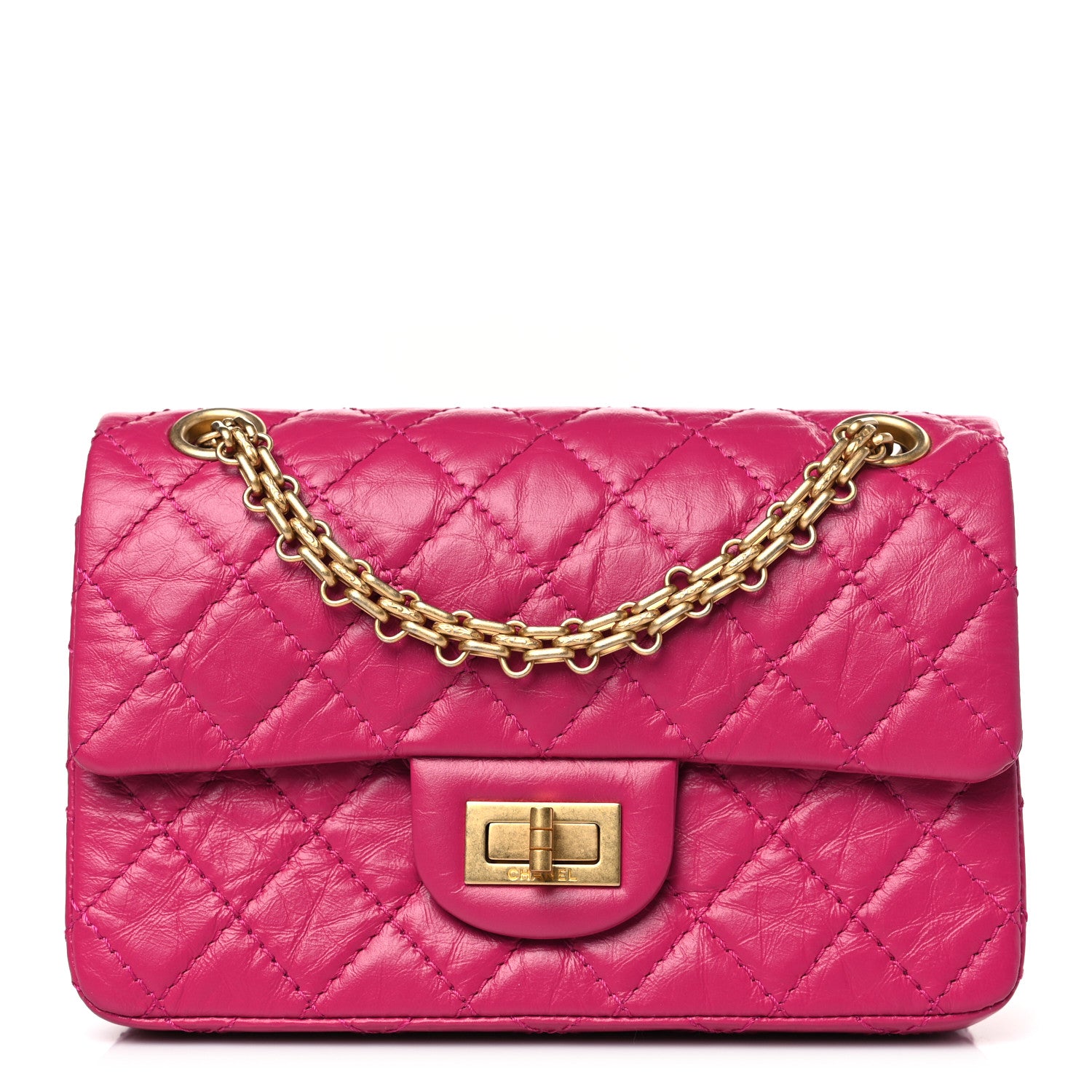 Chanel Aged Calfskin Quilted 2.55 Reissue Mini Flap Fuchsia 1 of 10