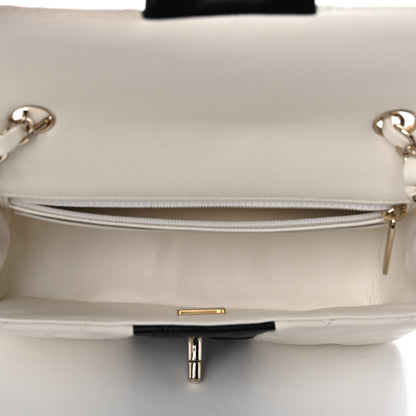 Chanel Lambskin Quilted Mini Rectangular Flap White Black 5 of 11