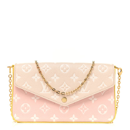 Louis Vuitton Empreinte Spring in the City Felicie Pochette Chain Wallet Pink Beige Yellow 3 of 11
