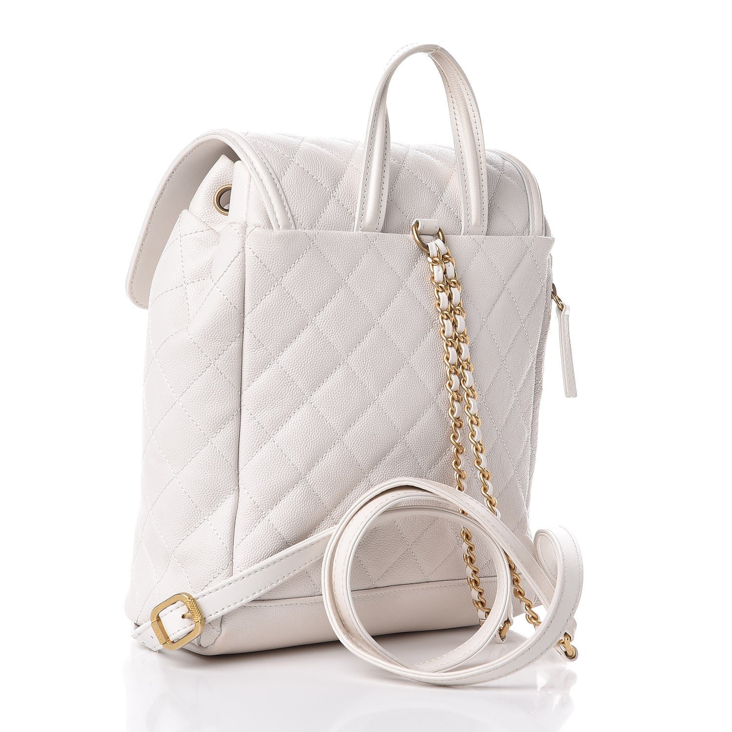 Chanel Caviar Quilted Filigree Backpack White 4 of 10