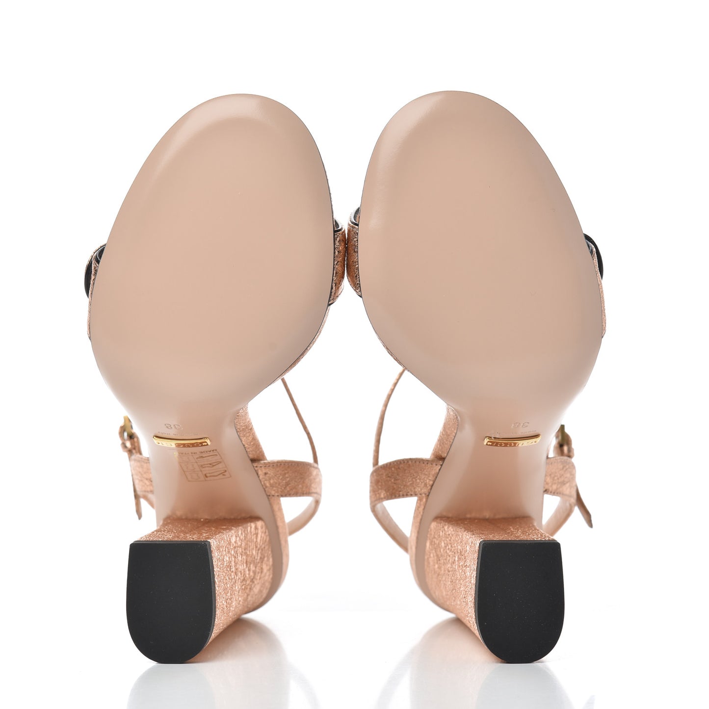 Galassia GG Marmont Ankle Wrap 105mm Sandals 38 Salmone