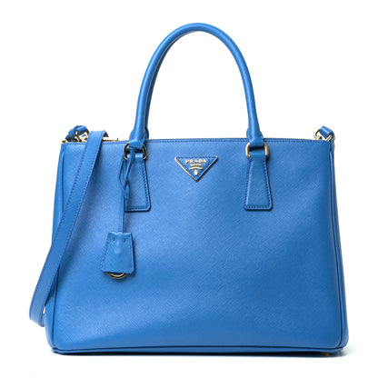 Prada Saffiano Medium Galleria Double Zip Tote Sea Blue 2 of 9