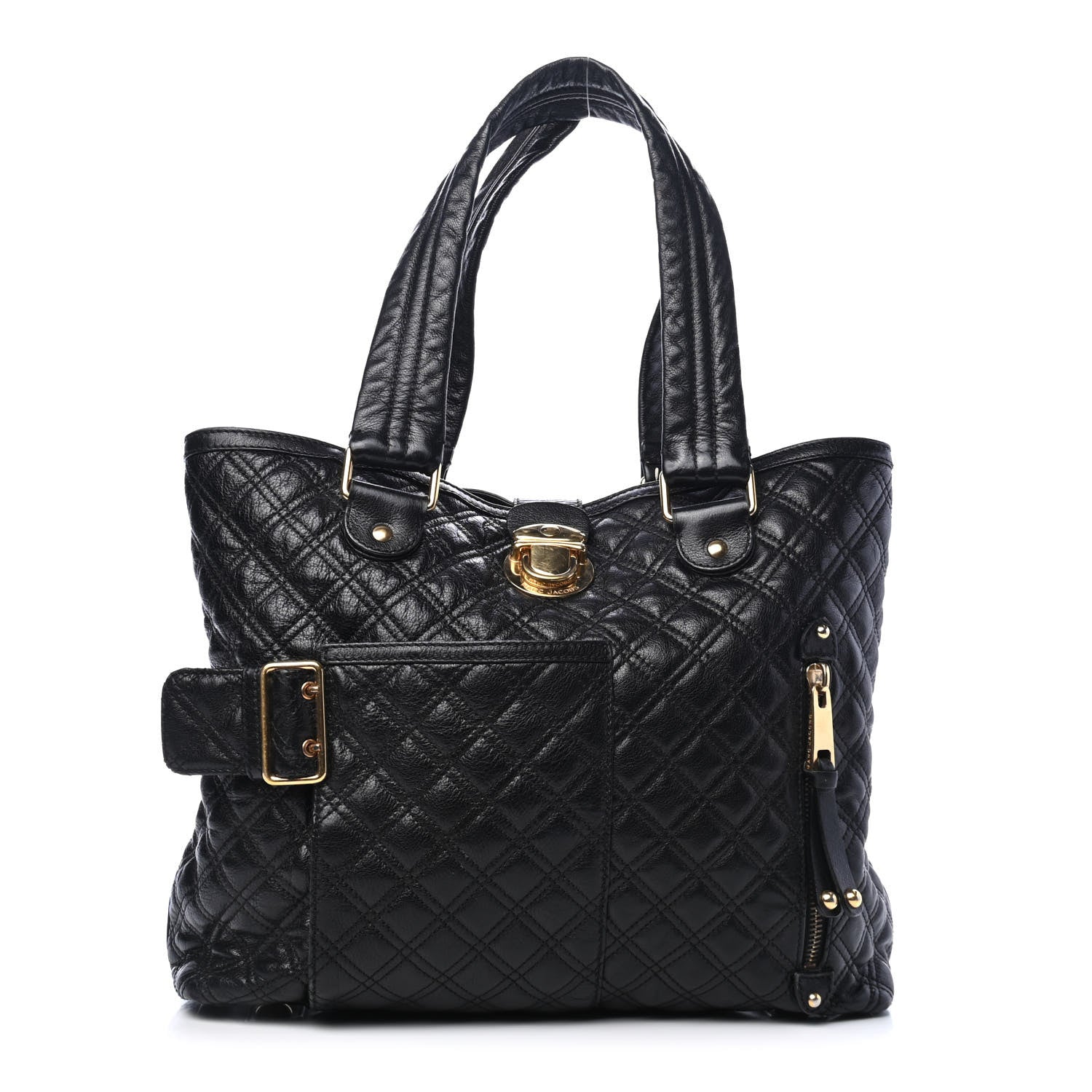 Marc Jacobs Calfskin Quilted Ursula Tote Bag Black 1 of 5