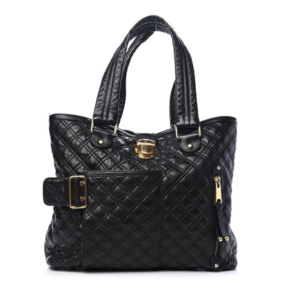 Marc Jacobs Calfskin Quilted Ursula Tote Bag Black 1 of 5