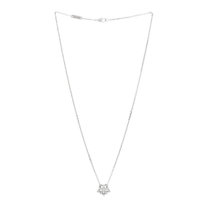 Van Cleef & Arpels 18K White Gold Diamond Mini Lotus Pendant Necklace 3 of 6