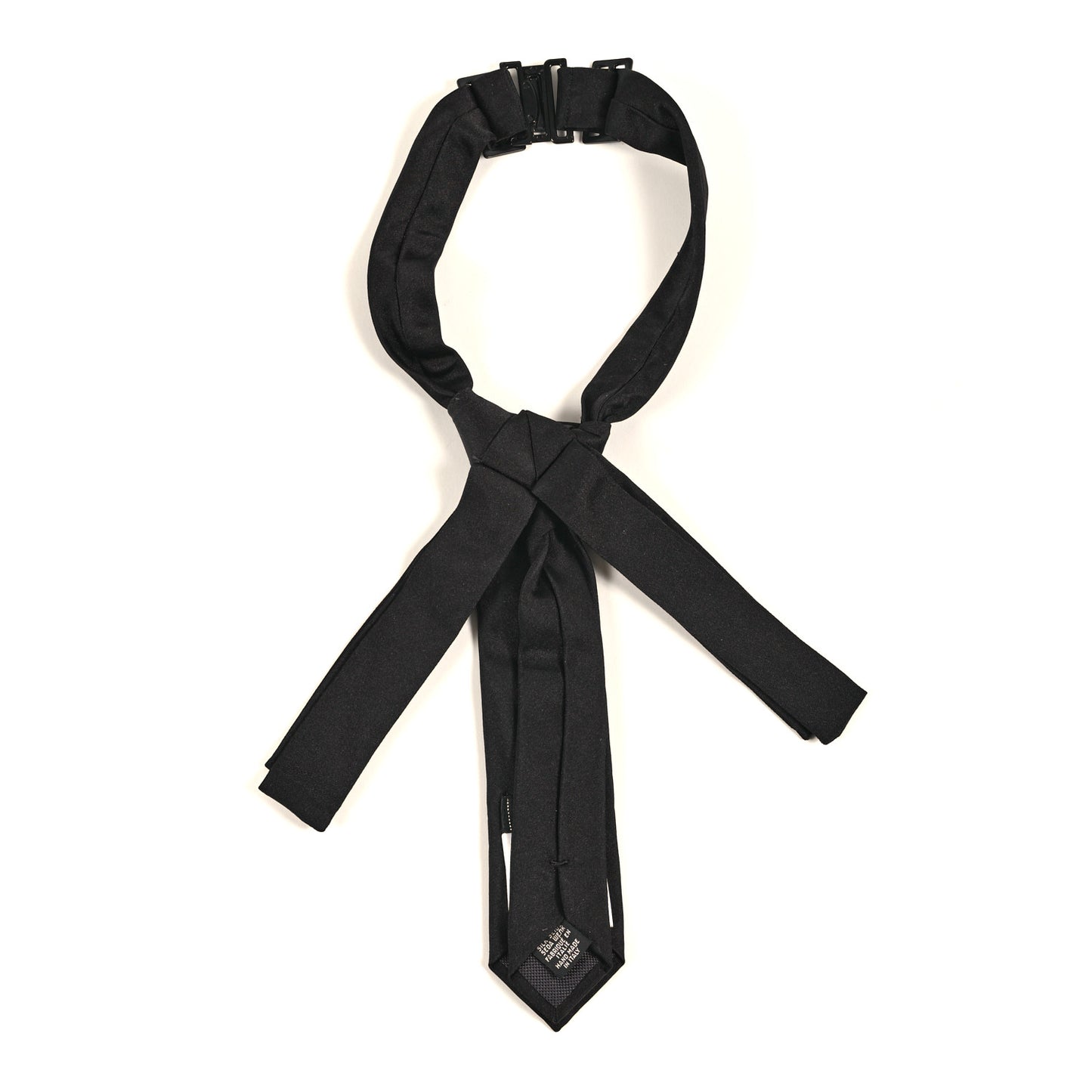 Silk CC Multi Strand Neck Tie Black