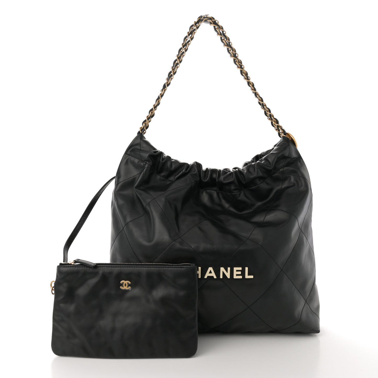 Calfskin Quilted Chanel 22 Black