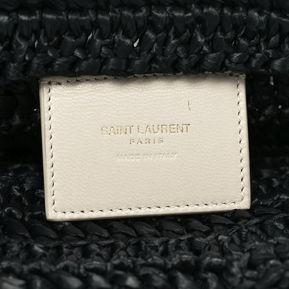 Saint Laurent Raffia Rive Gauche Tote Black 6 of 11
