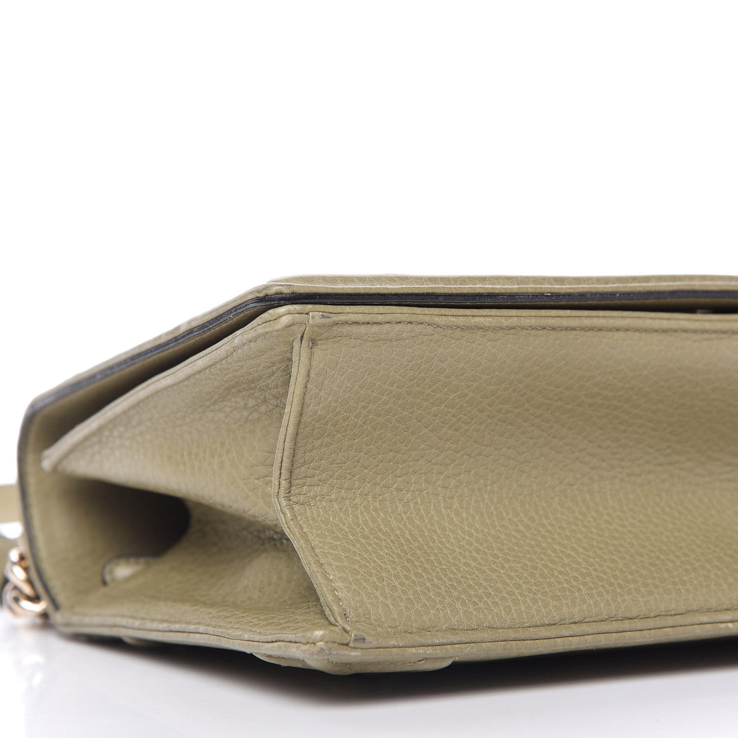 Grained Calfskin Medium Diorama Flap Bag Grey Green