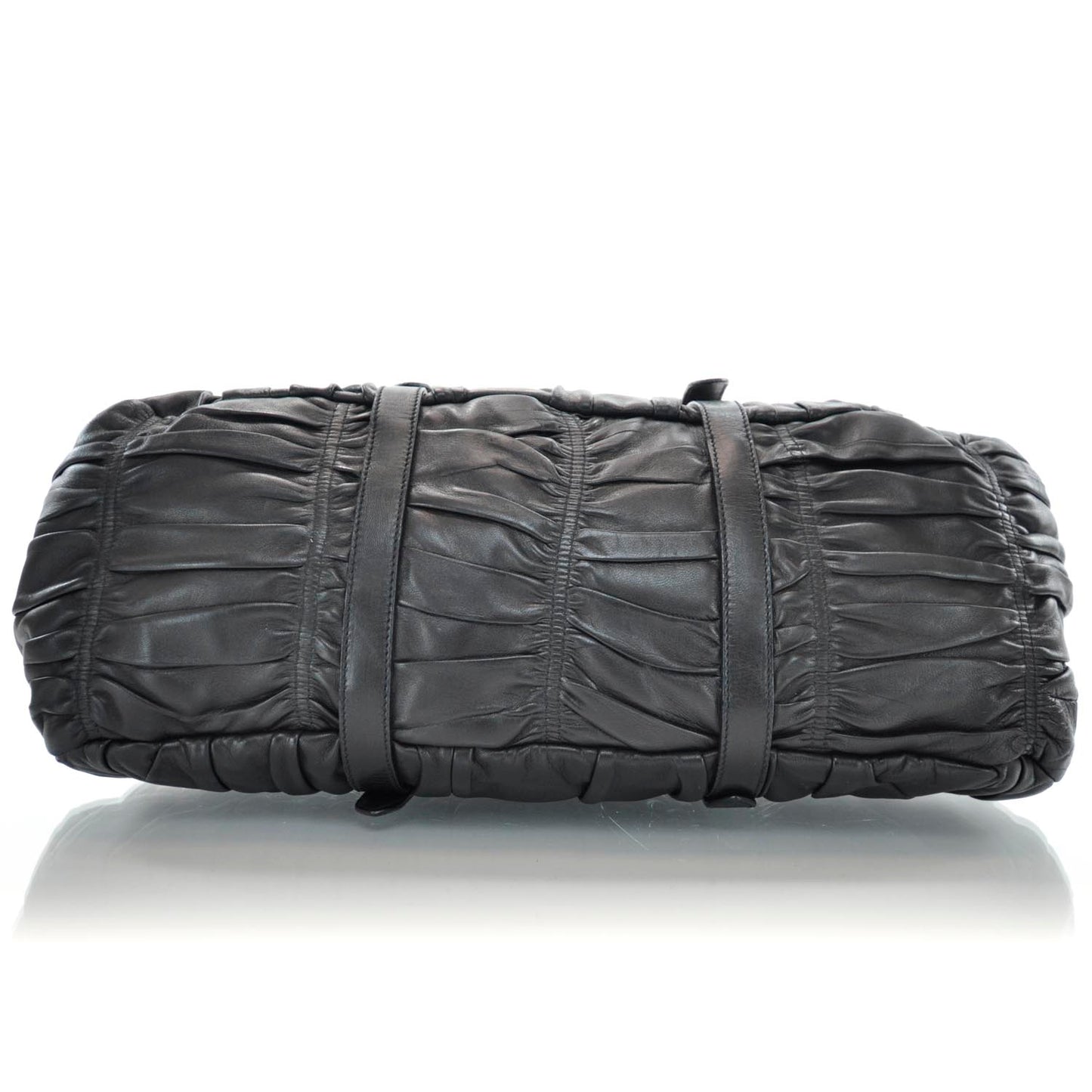 Nappa Leather Gaufre Framed Bag Nero Black