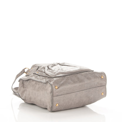 Miu Miu Vitello Lux Gathered Tote Nube 4 of 7