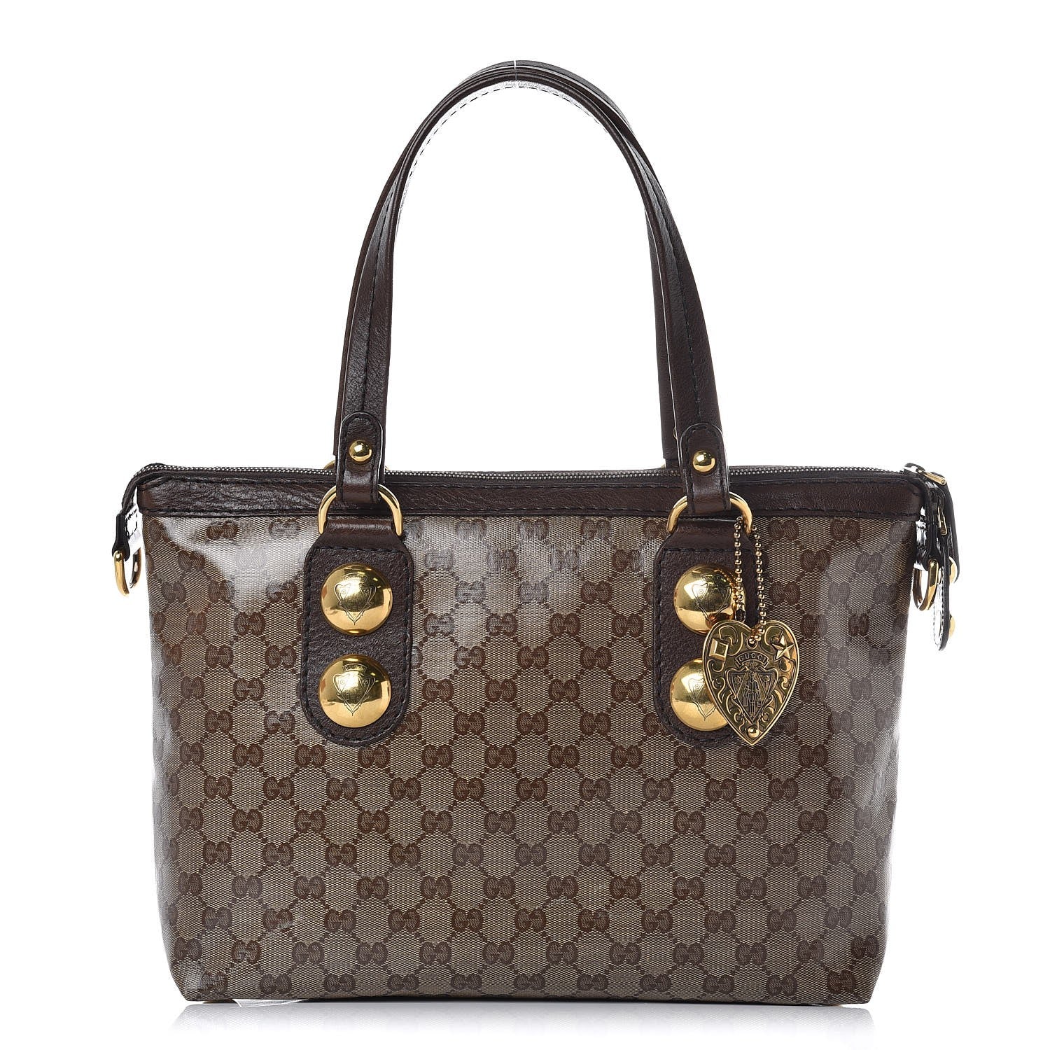 Gucci Crystal Monogram Small Babouska Tote Dark Brown 1 of 7
