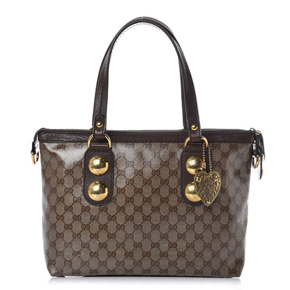 Gucci Crystal Monogram Small Babouska Tote Dark Brown 1 of 7
