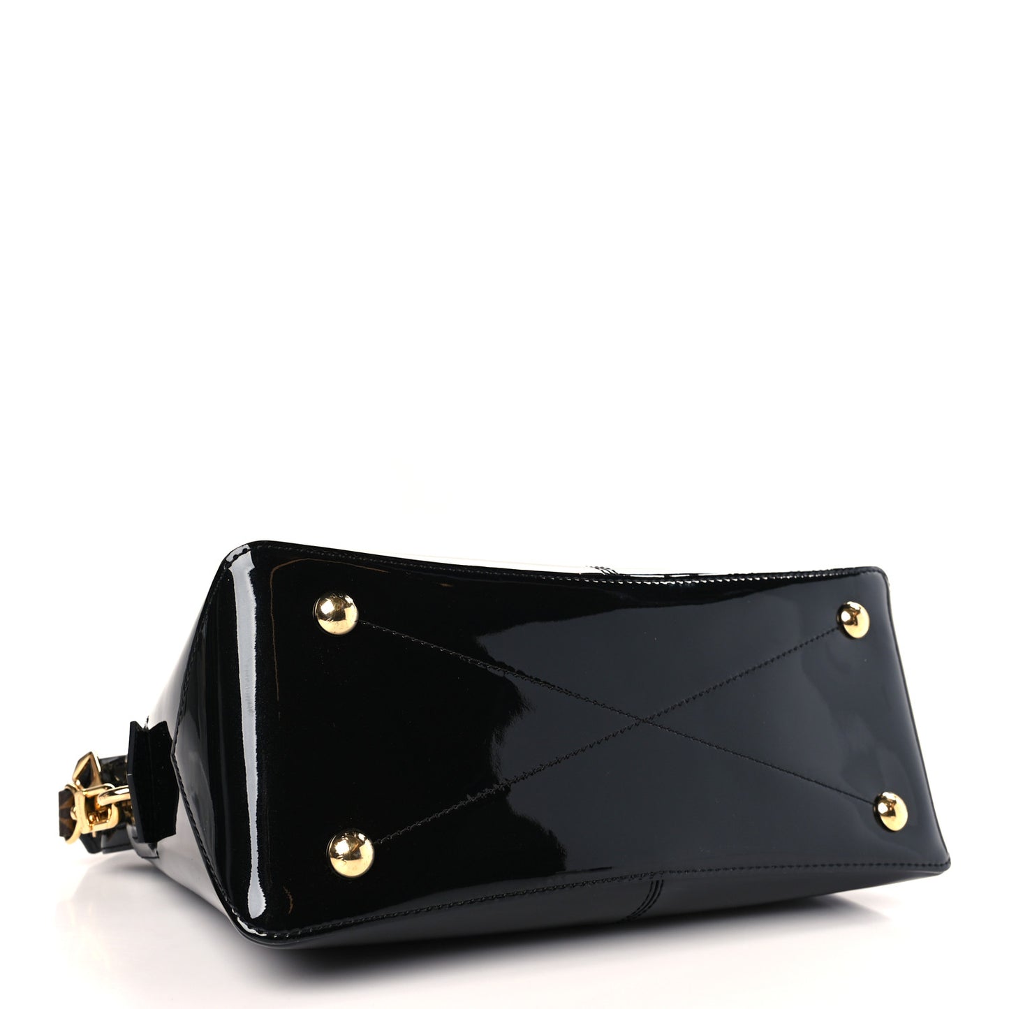 Patent Calfskin Miroir Tote Black
