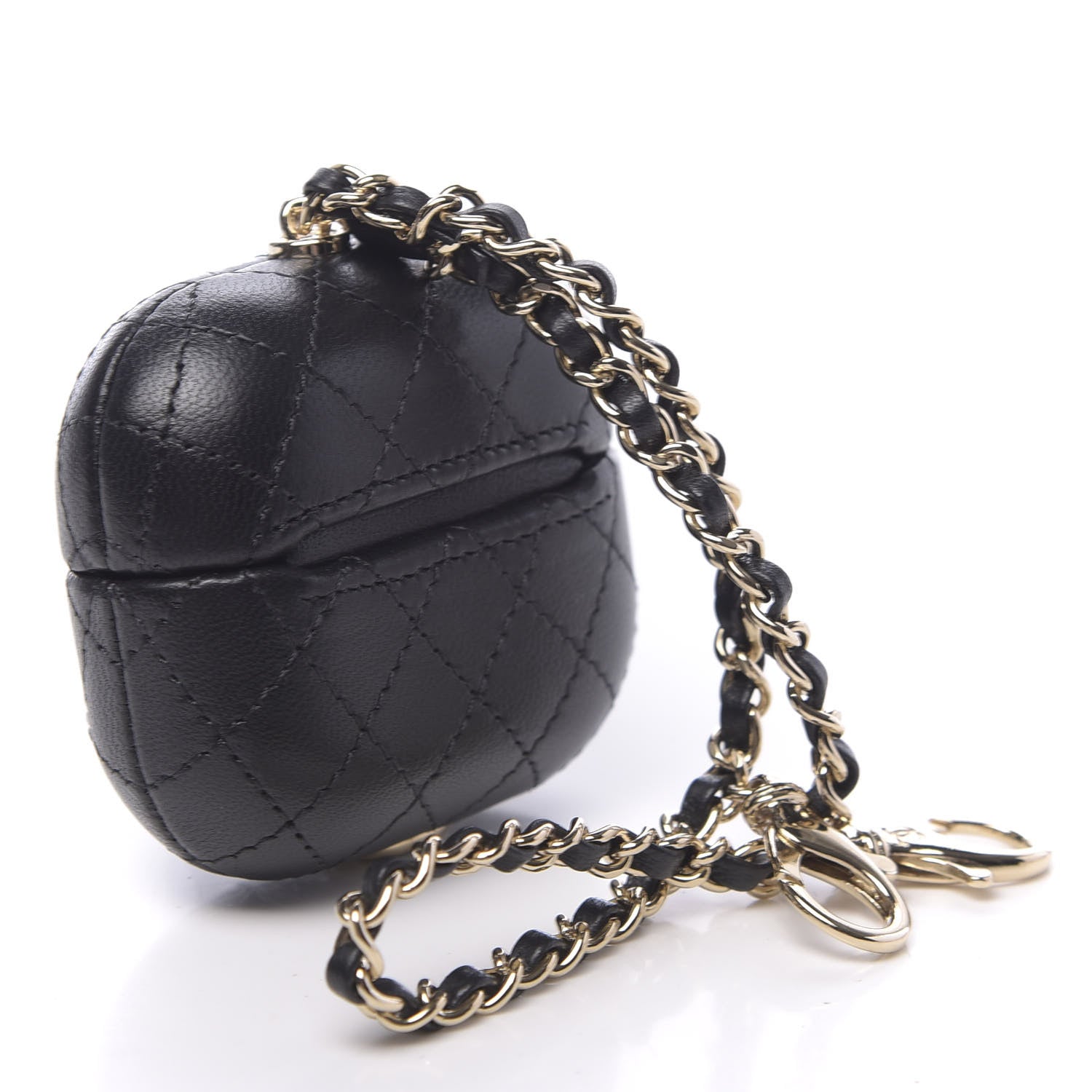 Chanel Lambskin Quilted Airpods Pro Case With Chain Black 3 of 8