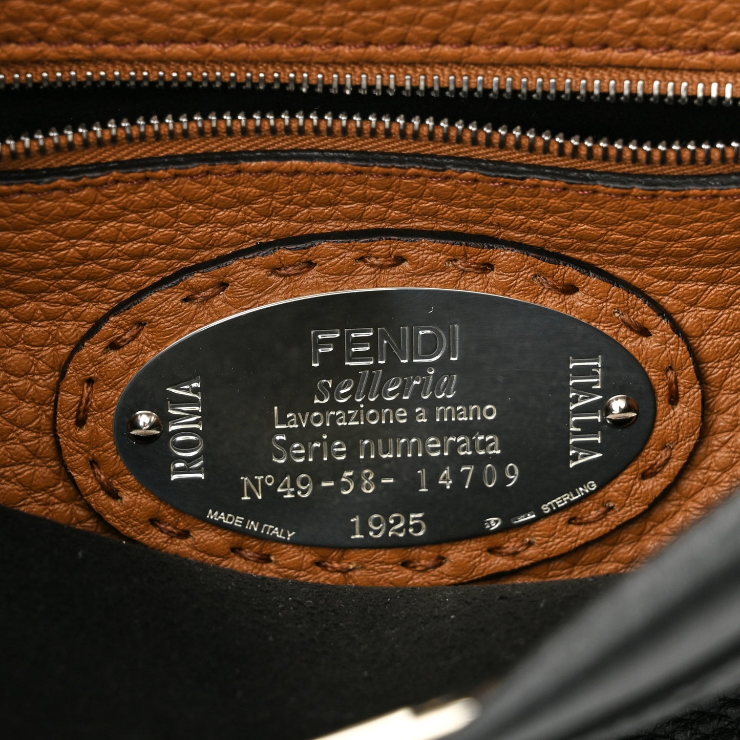 Cuoio Romano Selleria Bi-Color Mini Peekaboo Iconic Satchel Black Mou