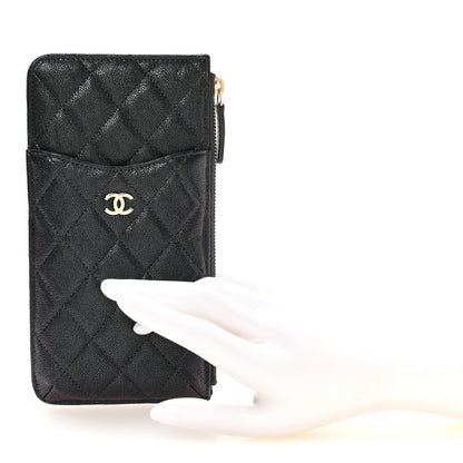 Chanel Iridescent  Caviar Quilted Classic Flat Wallet Pouch Black 2 of 7