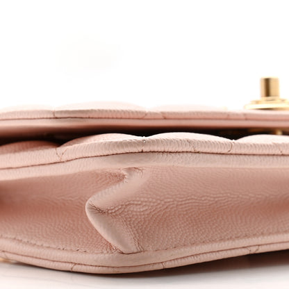 Chanel Caviar Quilted Camellia Wallet On Chain WOC Light Pink 10 of 14