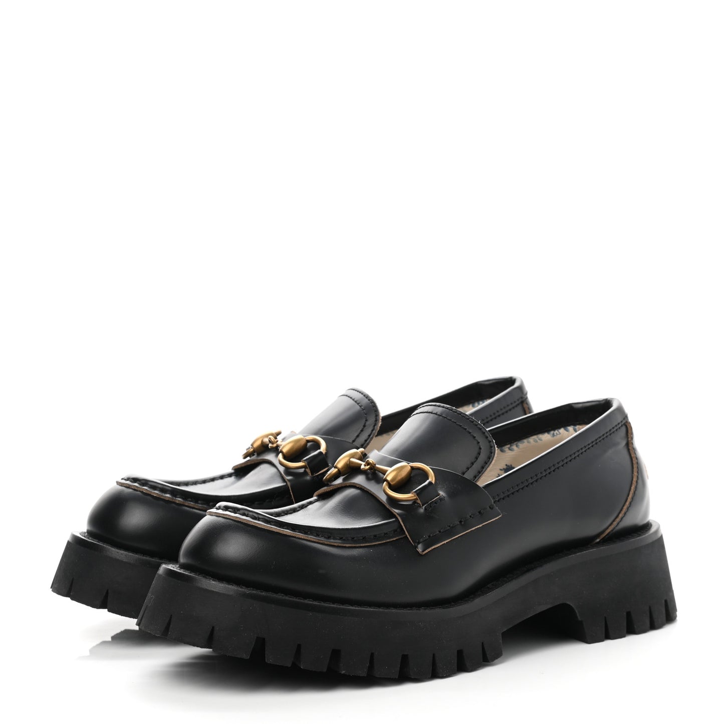 Cordovan Lux Womens Harald Horsebit 25mm Platform Loafers 36 Black