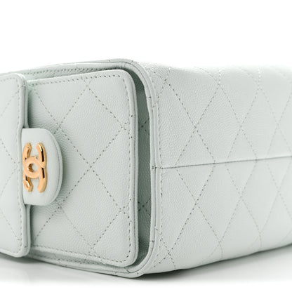 Chanel Caviar Quilted Mini Chanel 25 Handbag Light Blue 16 of 21