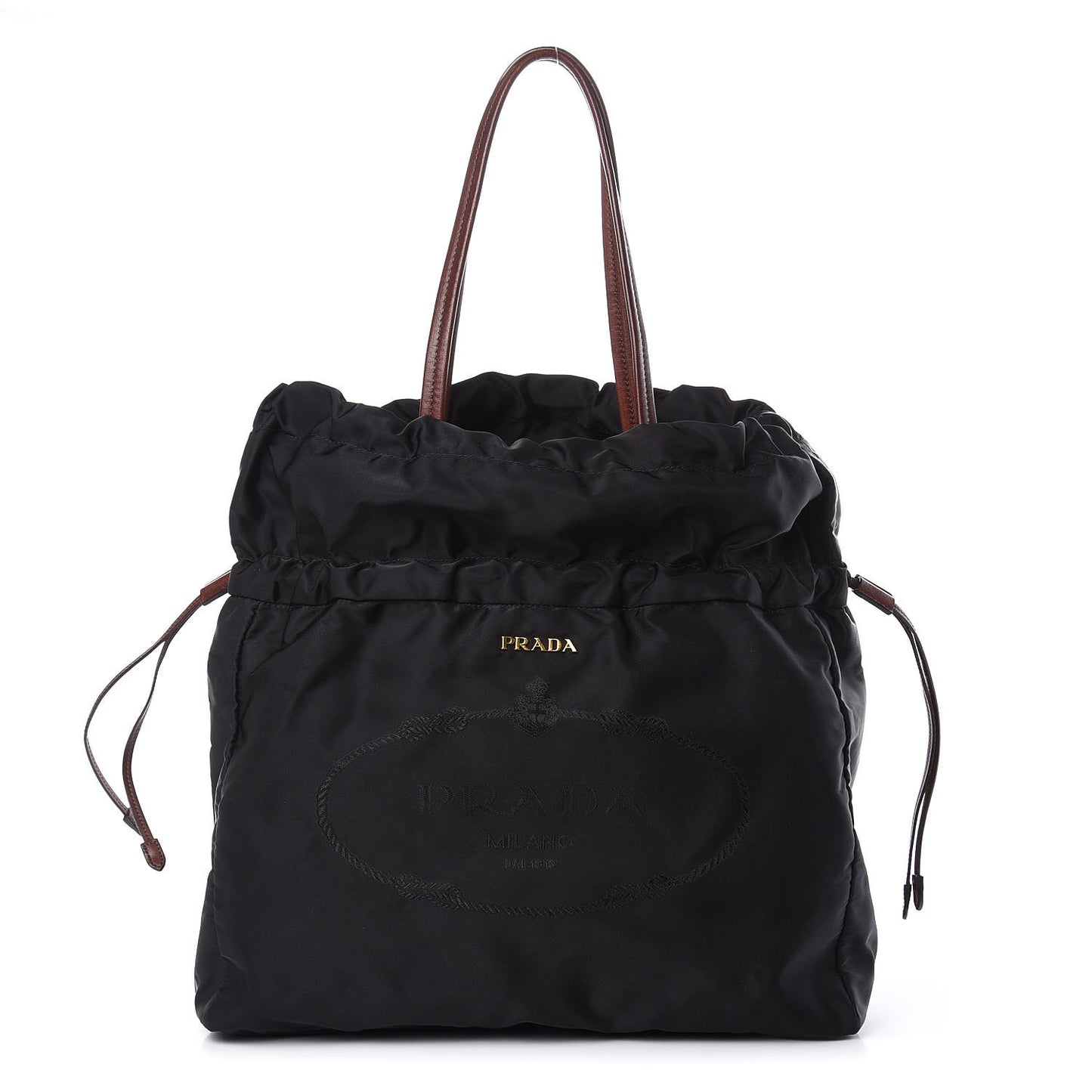 Tessuto Nylon Jacquard Logo Tote Black