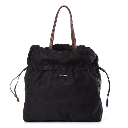 Prada Tessuto Nylon Jacquard Logo Tote Black 1 of 12