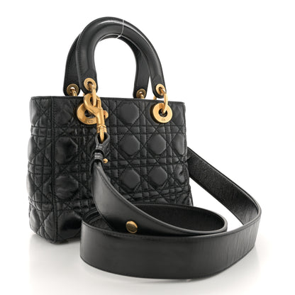 Christian Dior Crinkled Patent Cannage Small Lucky Badges My Lady Dior Black 3 of 13