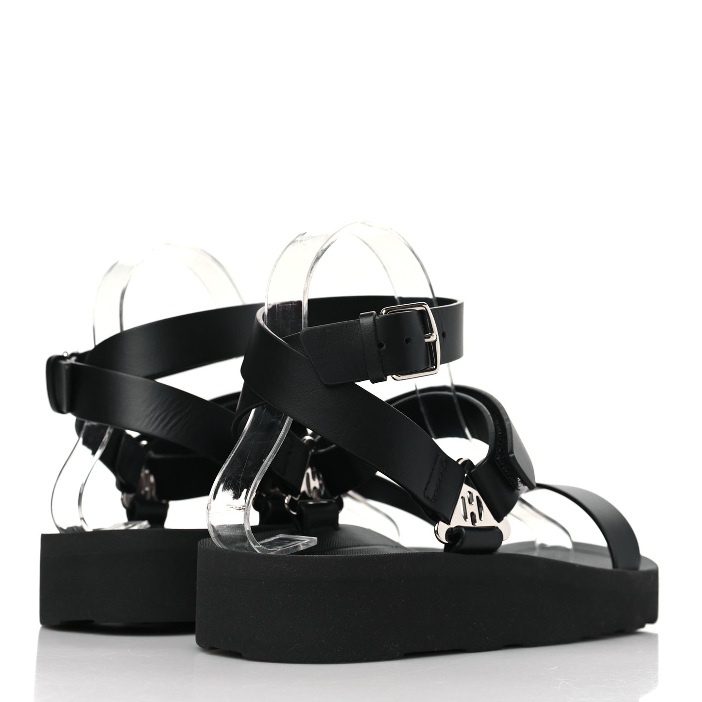 Calfskin Womens Galaxy Sandals 38.5 Black