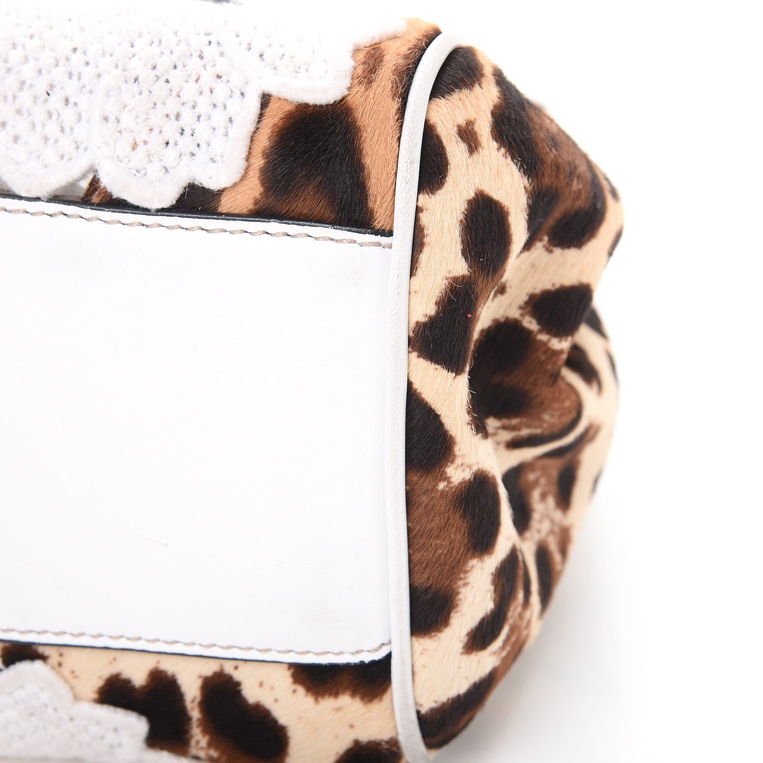 Dolce & Gabbana Calf Hair Leopard Print Lace Large Miss Sicily Satchel White 18 of 23