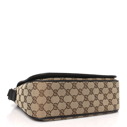Gucci Monogram Flap Messenger Bag Beige Dark Brown 4 of 9