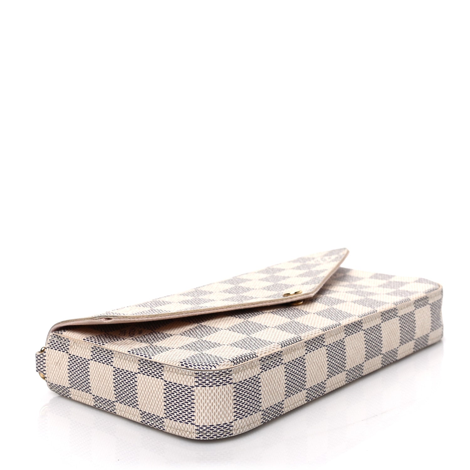 Louis Vuitton Damier Azur Pochette Felicie Chain Wallet Rose Ballerine 5 of 9