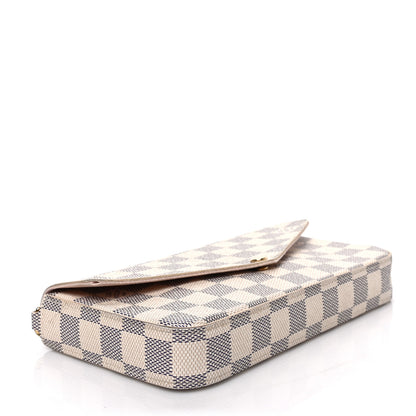 Louis Vuitton Damier Azur Pochette Felicie Chain Wallet Rose Ballerine 5 of 9