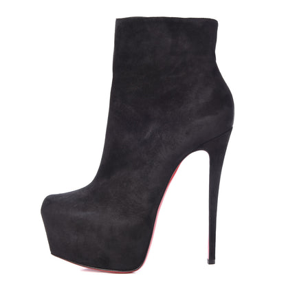Christian Louboutin Suede Daf Booty 160 Ankle Boots 41 Black 1 of 10