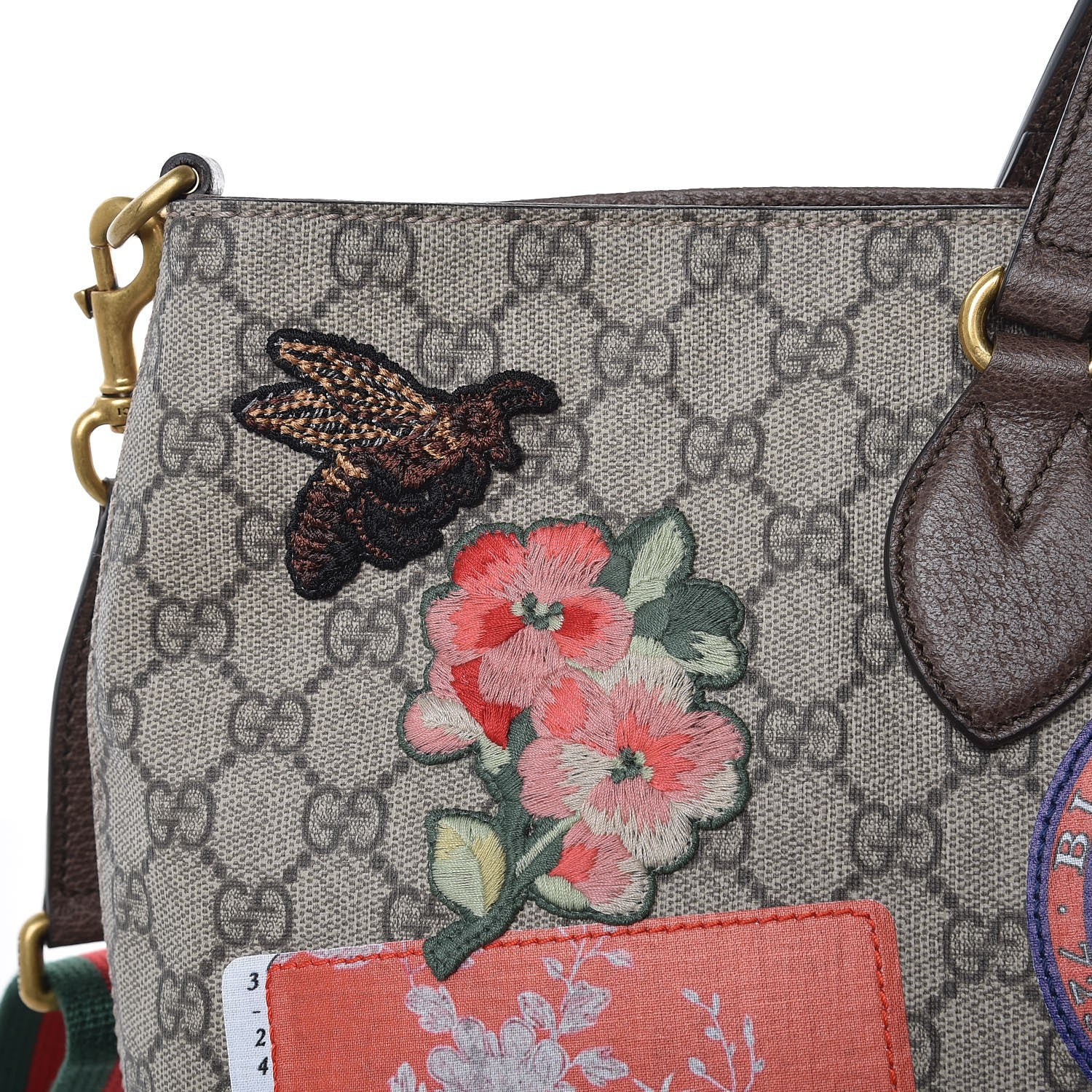 Gucci Soft GG Supreme Monogram Courrier Medium Crossbody Tote Beige New Acero 9 of 13