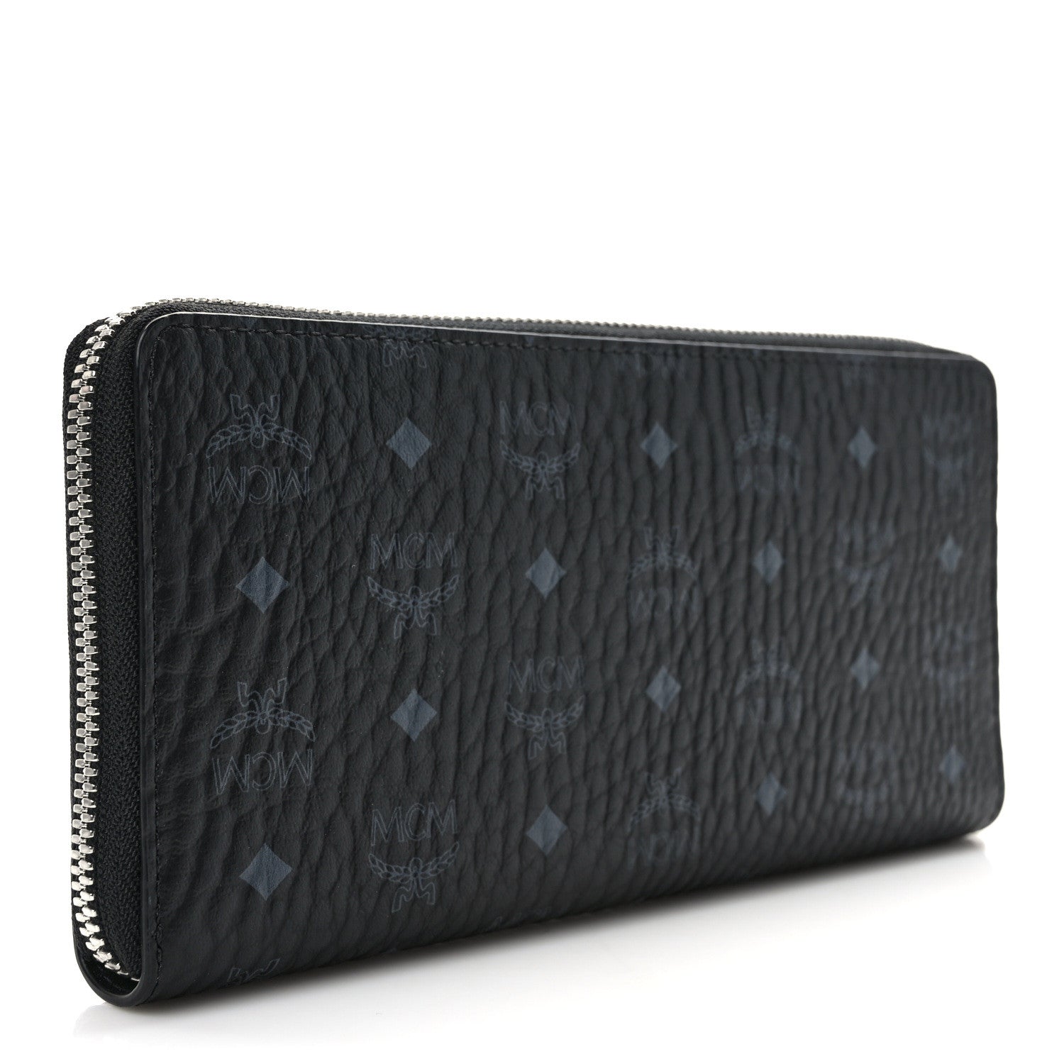 MCM Visetos Large Zip Around Wallet Black 4 of 7