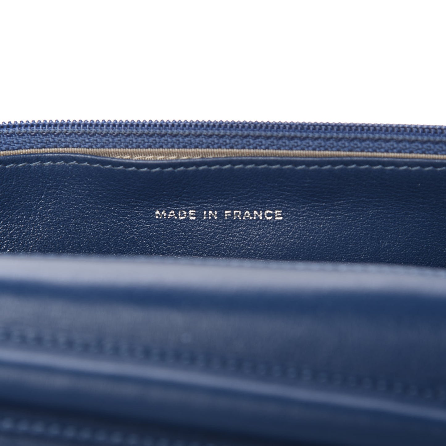 Patent Quilted Brilliant Wallet On Chain WOC Blue