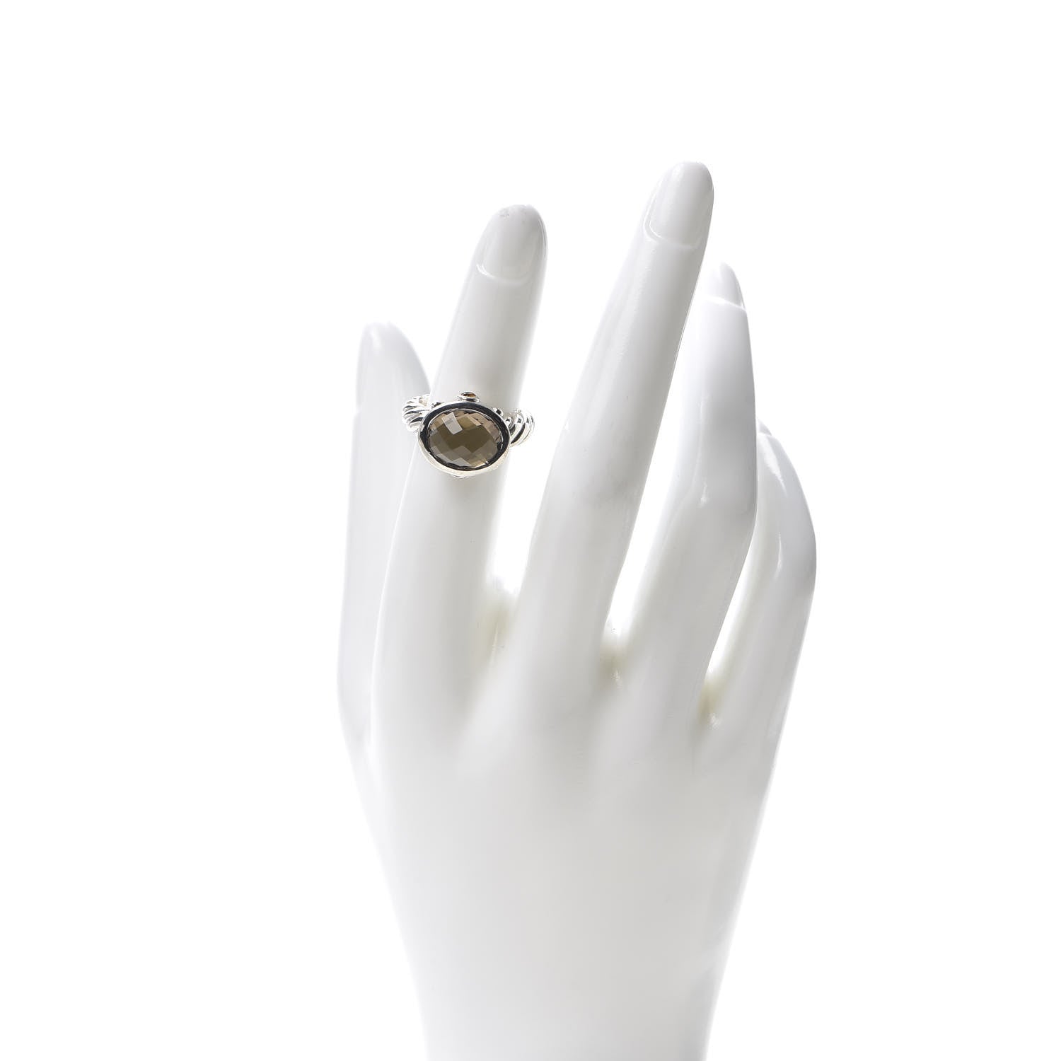 David Yurman Sterling Silver Smoky Quartz Citrine 11mm Renaissance Ring 49 4.75 2 of 5