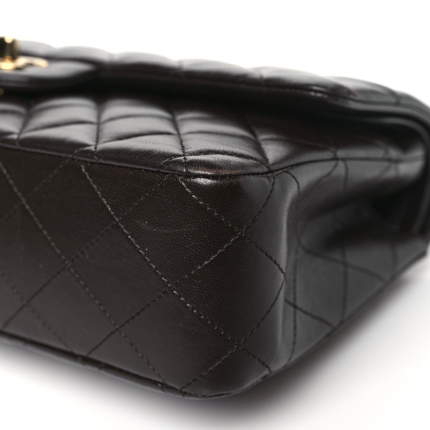 Chanel Lambskin Quilted Medium Double Flap Dark Brown 10 of 13