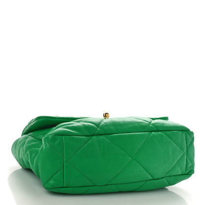 Chanel Lambskin Quilted Large Chanel 19 Flap Green 4 of 9