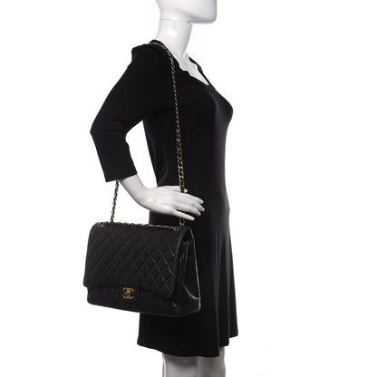 Chanel Lambskin Quilted Maxi Double Flap Black 2 of 20