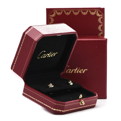 Cartier 18K Pink Yellow White Gold Diamond Trinity Stud Earrings 6 of 6