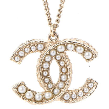 Chanel Pearl CC Pendant Necklace Gold 4 of 6