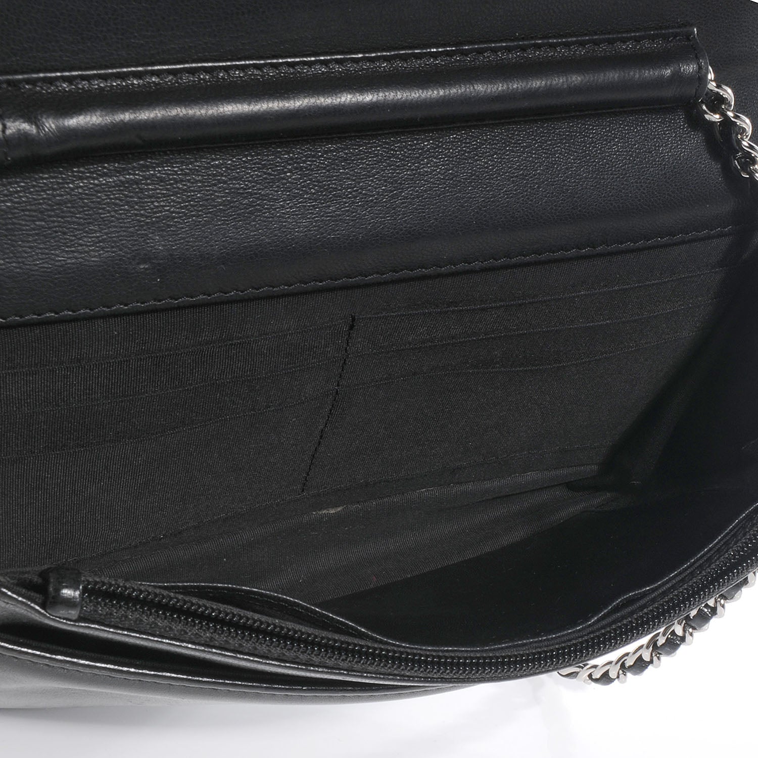 Chanel Lambskin Timeless CC Wallet On Chain WOC Black 7 of 9
